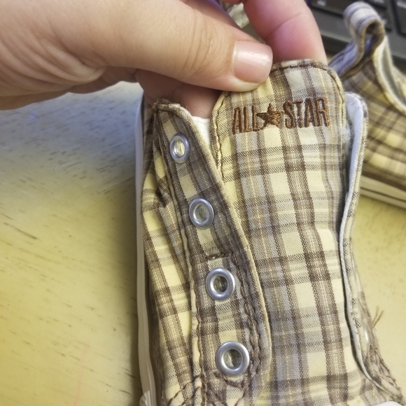 🔴 Kids Converse plaid All Star shoes - Picture 4 of 8